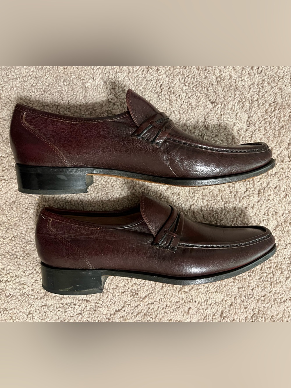 Freeman Vintage Men’s Loafers Burgundy Color Leather